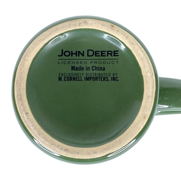 JOHN DEERE Tractor Plow Coffee Mug Green Ceramic 12oz Farm Equipment Collectible - Picture 3 of 6
